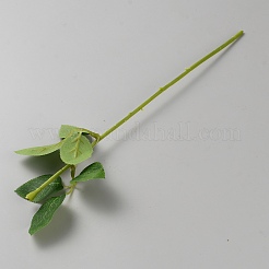 プラスチックの葉っぱの棒  鉄線で  オリーブドラブ  313x7x7mm&nbsp;AJEW-WH0542-043D