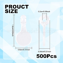 プラスチック接着フラットパッドベイル500個  フラットラウンドペンダントの検索  透明  16x8x5.4mm  穴：2mm&nbsp;KY-YW0002-14