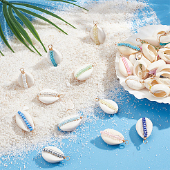 42Pcs 42 Styles Natural Cowrie Shell Pendants&nbsp;PALLOY-HY00038