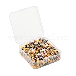 500個4色ccbプラスチックビーズ  水平穴  文字a~z付きのフラットラウンド  ミックスカラー  7x4mm  穴：1.4mm&nbsp;CCB-YW0001-03M