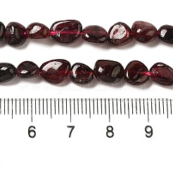 天然石ガーネットビーズ連売り  ナゲッツビーズ  タンブルストーン  6~10x6~8x3.5~7mm  穴：1mm  15.94インチ（40.5cm）&nbsp;G-L608-A06-01