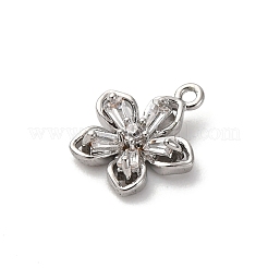 Brass Micro Pave Cubic Zirconia Charms&nbsp;KK-D371-04E-P