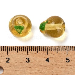 手作りランプワークビーズ  梨  ゴールド  11.5-12x12-13mm  穴：1.4mm&nbsp;X-LAMP-I028-05C