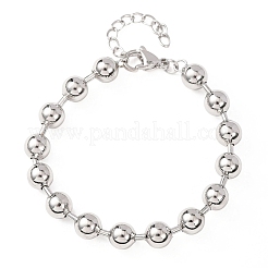 Brass Ball Link Chain Bracelets for Women&nbsp;BJEW-H640-02B-P