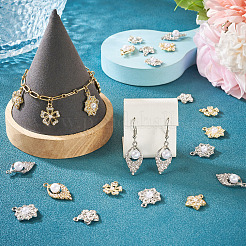 32Pcs 8 Styles Alloy Rhinestone Pendants&nbsp;FIND-TA0006-35