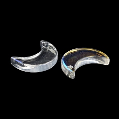 透明焼付塗料ガラスビーズ  ムーン  トップ掘削  ライトカーキ  15.5x13x3.5mm  穴：1.2mm&nbsp;LS-GLAA-D010-01B