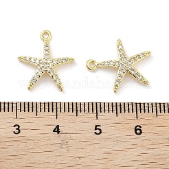 Brass Micro Pave Clear Cubic Zirconia Pendants&nbsp;X-ZIRC-P120-05G
