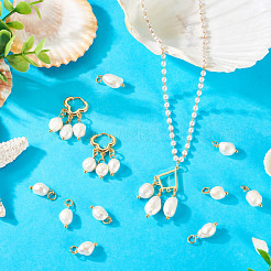 10Pcs Natural Cultured Freshwater Pearl Pendants&nbsp;PALLOY-TAC0218