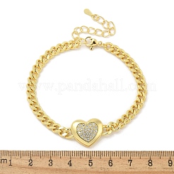 Brass Micro Pave Cubic Zirconia Bracelets&nbsp;BJEW-S158-02G-B