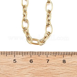 5.5MM 304 Stainless Steel Textured Oval Link Chain Necklaces&nbsp;NJEW-T016-12G