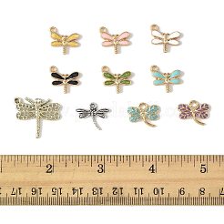 24個10スタイルの合金チャーム  エナメル  トンボ  ミックスカラー  11~21x15.5~23.5x2~3mm  穴：1.2~2mm&nbsp;ENAM-FS0003-42
