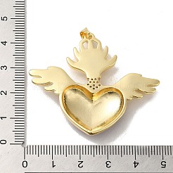 Rack Plating Brass Micro Pave Cubic Zirconia with Epoxy Resin Pendants&nbsp;KK-P241-42G