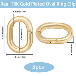 真鍮ツイスタークラスプ5個  長持ちメッキ  オーバル  18KGP本金メッキ  13x10x2mm  内径：9x5.5mm&nbsp;KK-BBC0012-46