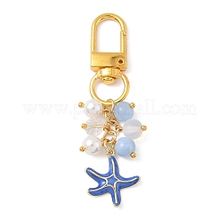 Brass Enamel Starfish Pendant Decorations&nbsp;HJEW-JM04084