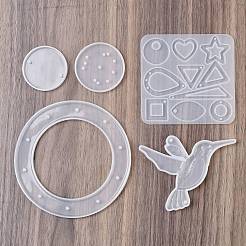 DIY風鈴作りキット  4個のシリコンモールドを含む  13 個のプラスチックビーズ  ステンレススチールフック1個。  1ロールクリスタルスレッド  3 個の丸チューブ  鳥&nbsp;PW-WG22985-01