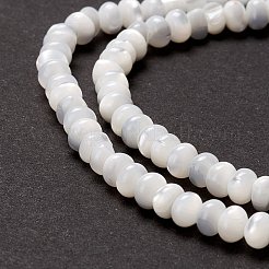 天然トロチッドシェル/トロカスシェルビーズ連売り  そろばんビーズ  貝殻色  2.5~3x4mm  穴：0.9mm  約133~135個/連  15.94インチ（40.5cm）&nbsp;X-SSHEL-O001-24B-02