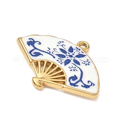 304ステンレススチールエナメルペンダント  花柄  イオンプレーティング（ip）  ゴールドカラー  ファンチャーム  28.5x25x2mm  穴：1.3mm&nbsp;SA-CBA800D-01E-G