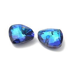 電気メッキガラスペンダント  バックメッキ  多面カット  ティアドロップチャーム  ミックスカラー  12x13x5mm  穴：1.2mm&nbsp;EGLA-M029-02