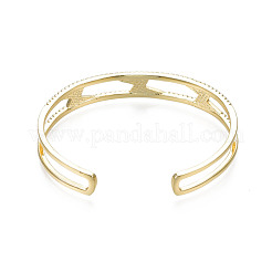 Clear Cubic Zirconia Lighting Bolt Open Cuff Bangle with Enamel&nbsp;BJEW-N012-022