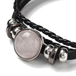 Natural Rose Quartz Multi-strand Bracelets&nbsp;BJEW-Q337-01E