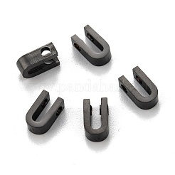 304ステンレススチールチャームイオンプレーティング（IP）  アルファベット  電気泳動黒  文字.u  8x4.5x3mm  穴：1.8mm&nbsp;STAS-K216-41U-EB