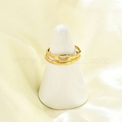 Hollow Out 304 Stainless Steel Cuff Rings for Women&nbsp;RJEW-G338-23G