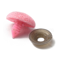 プラスチック植毛クラフト安全鼻  スペーサー付き  diyの人形のおもちゃアクセサリー  三角形  ピンク  16.5x22mm&nbsp;DIY-WH0409-08D-03
