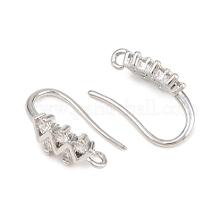Brass Rhinestone Earring Hooks&nbsp;KK-C261-01E-P