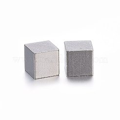 変色しにくい201ステンレススチールビーズ  穴なし/ドリルなし  キューブ  ステンレス鋼色  5x5x5mm&nbsp;STAS-F174-22P
