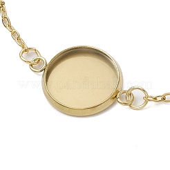 304 Stainless Steel Round Cabochon Setting Bracelets&nbsp;BJEW-JB11091-01
