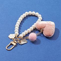 Plush Love Heart Pendant Decorations&nbsp;AJEW-FS0001-08
