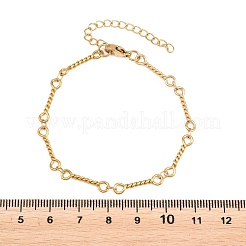 304ステンレススチール製ツイストロープリンクチェーンブレスレット（女性用）  イオンプレーティング（ip）  長持ちメッキ  ゴールドカラー  6.57インチ（16.7cm）&nbsp;BJEW-A160-09G