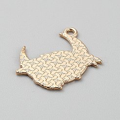合金エナメルチャーム  カラス  ゴールドカラー  ムーン  26.5x25.5x1.5mm  穴：2mm&nbsp;ENAM-CJC0012-061B