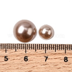 1箱のabsプラスチック製パール調ドームカボション  半円  淡い茶色  4~12x2~6mm  約690個/箱&nbsp;SACR-X0002-49-B