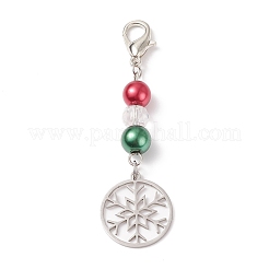 Christmas Glass Beaded Pendant Decorations&nbsp;HJEW-JM00735