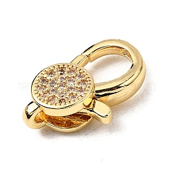 Brass Clear Cubic Zirconia Lobster Claw Clasps&nbsp;KK-Z078-47B-G