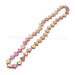 電気メッキガラスビーズ連売り  メタリックメッキ  クリスマスツリー  蘭  15.5~16x14.5~15x4.5~5mm  穴：1mm  約40個/連  25.20~25.59（64~65センチメートル）&nbsp;EGLA-C002-FP01