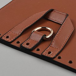 DIY PU 模造革財布作成セット  初心者のためのかぎ針編みショルダーバッグキットを編む  シエナ  28.5x17.6x0.4cm  穴：5.5mm&nbsp;DIY-WH0578-23B