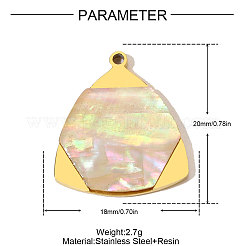 304 Stainless Steel Shell Pendants&nbsp;STAS-OY009-51G