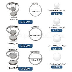 DIY Blank Dome Cuff Ring Making Kit&nbsp;DIY-PH0017-83