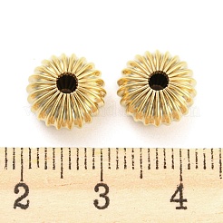 真鍮ビーズ  カドミウムフリー＆鉛フリー  ロンデル  24KGP本金メッキ  10x6.5mm  穴：2mm&nbsp;KK-A187-06B-G