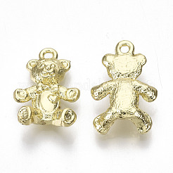 ラックメッキ合金ペンダント  カドミウムフリー＆鉛フリー  クマ  ライトゴールド  20.5x14x6mm  穴：1.6mm&nbsp;X-PALLOY-S132-123-RS