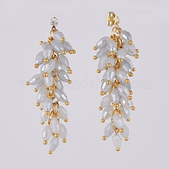 Electroplate Glass Cluster Beads Dangle Stud Earrings&nbsp;EJEW-JE03824-02