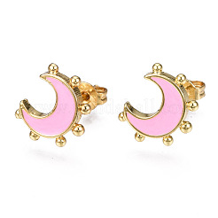 Brass Enamel Stud Earrings&nbsp;EJEW-T014-52G-NF