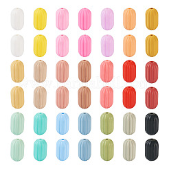 42Pcs 21 Colors Oval Silicone Focal Beads&nbsp;SIL-TA0001-69