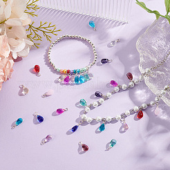 72Pcs 12 Color Transparent Glass Charms&nbsp;FIND-PH0010-97