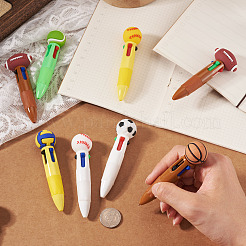 14Pcs 7 Styles Plastic Sports 4-in-1 Ballpoint Pen&nbsp;AJEW-TA0005-83