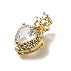 Brass Micro Pave Clear Cubic Zirconia Pendants&nbsp;LS-CU-CBAA556-11B