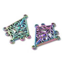 304ステンレスシャンデリア部品リンク  凧  虹色  38x28.5x2.5mm  穴：1.6mmと1.8mm&nbsp;STAS-Q350-13M