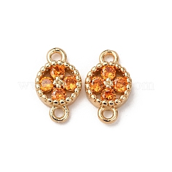 Brass Pave Cubic Zirconia Connector Charms&nbsp;ZIRC-L105-02G